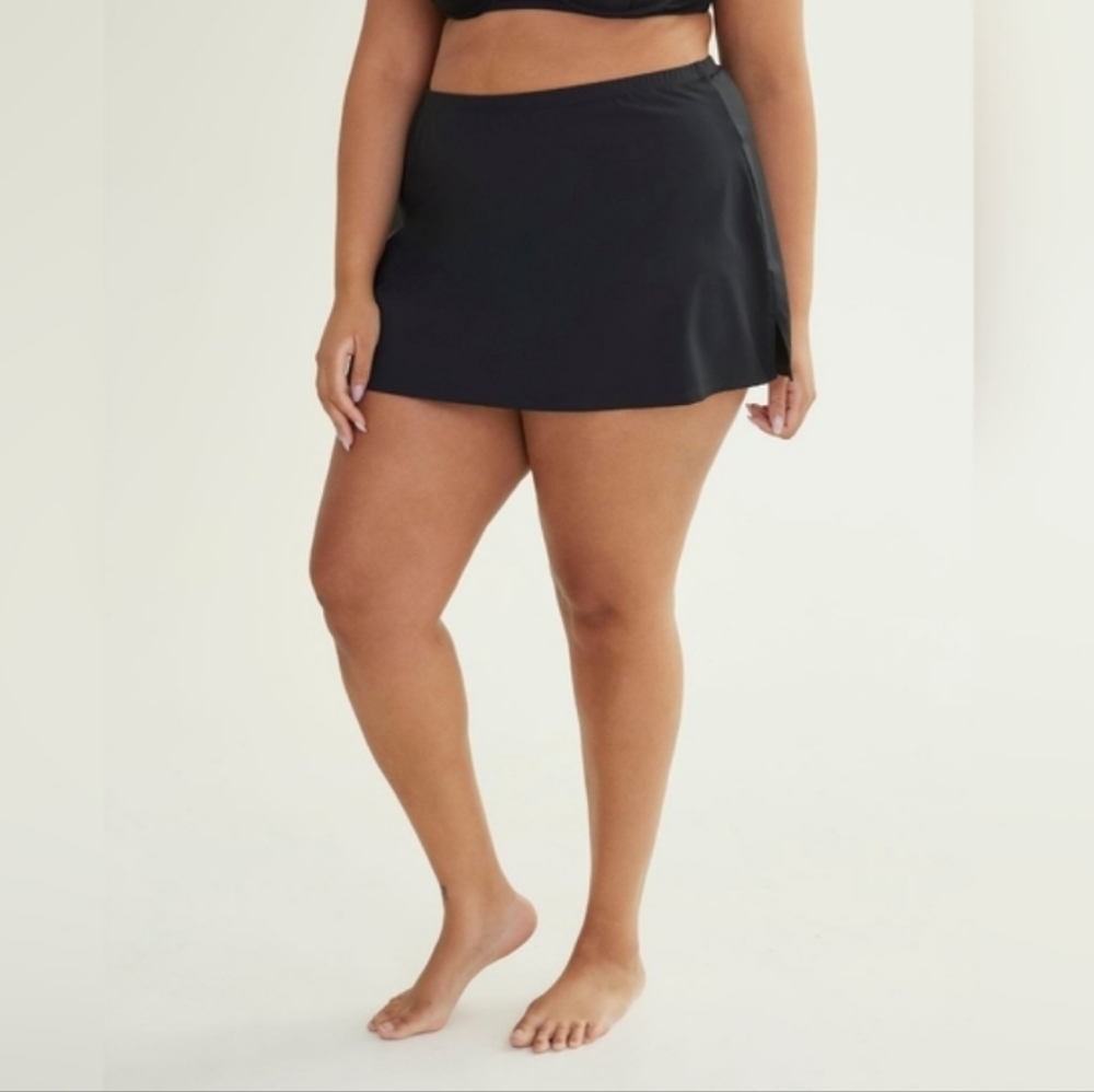 Penningtons Swim Skirt Bikini Bottoms Black Brief Swimsuit Plus Size 6X